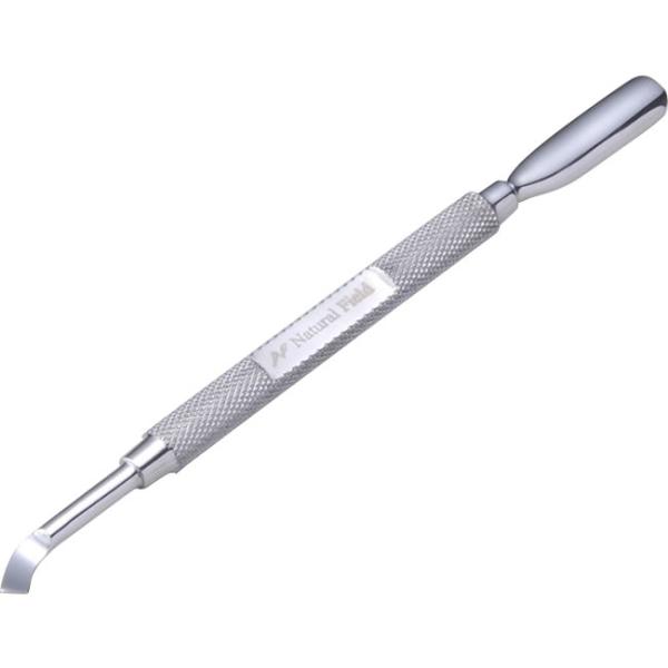 NFS プッシャー＆スクレイパー ラウンドハンドル甘皮の押し上げやルーススキンの除去に使用します。プッシャー面はどんな爪のかたでもフィットするフォルムで、スクレイパーはルーススキンを掻きだしやすいカーブと薄さです。