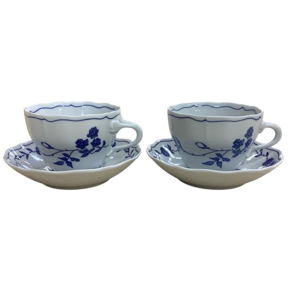 ボヘミア磁器 チェコ製 ボヘミアローズ カップ＆ソーサー 2点セット