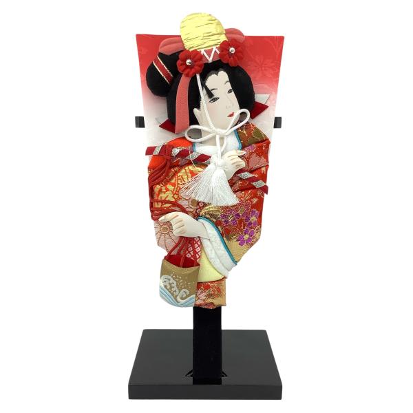 高田卸方屋 羽子板 汐汲 紅赤 赤花 8号 25cm 242-775