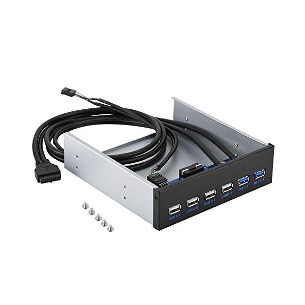 フロントパネルUSBハブ6ポート、4ポートUSB 2.0 +2ポートUSB3.0ドライブベイ5.25インチ 、デスクトップコンピュータマルチ接続用9/19ピンコネクタ付き :a-B09H4YG974-20230322:ネットショップCOCO 通販 EZDIY-FAB USB 3.0 2ポート USB 3.1タイプC GEN2-5.25インチフロントパネルUSBハブ 20Pinコネクタ