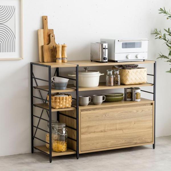 【幅105㎝】シェルフ ラック 木製 北欧 おしゃれ キャビネット【オーク】 シェルフ ラック 木製 幅105 北欧 おしゃれ キャビネット サイド