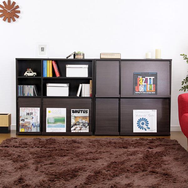 【商品について】■サイズ：幅 92cm×奥行 40cm×高さ 91cm（1個あたり）※1個はフラップ扉が4枚、もう1個はフラップが2枚です■カラー：ナチュラル　ダークブラウン　ホワイト■素材：材質：パーチクルボード、中密度繊維板(MDF)、...