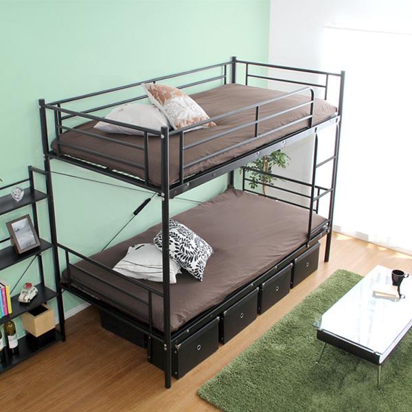 【商品について】パイプ二段ベッド　【Larch　ラーチ】■サイズ：外寸：（約）幅204.5x奥行き103.5x高さ161.5cm※商品重量：（約）53kg■カラー：ブラック　ホワイト　シルバー　ブラウン■素材：構造部材：スチールパイプ表面塗...