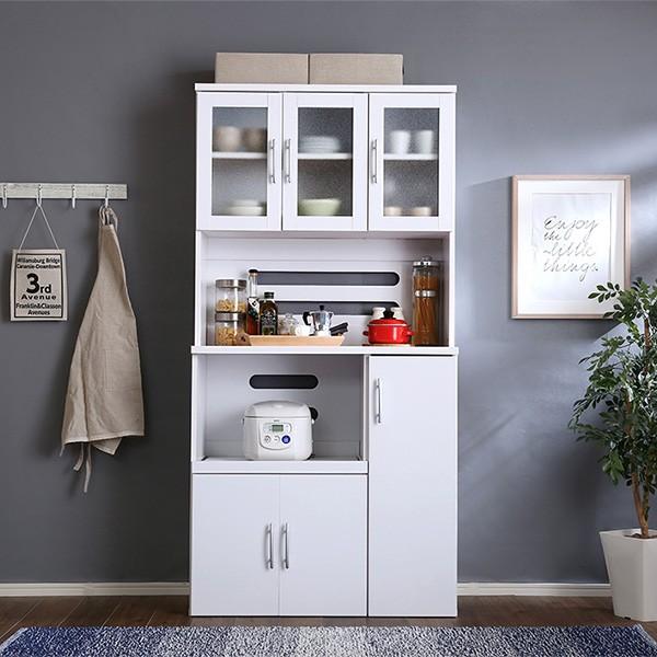 ホワイト レンジボード 幅90cm ホームテイスト（HOME taste） 食器棚 レンジ台 ホワイト 幅90 パスタ