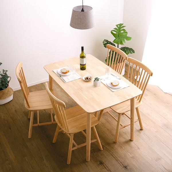 新品 ダイニングテーブル 4人用 120×80cm ナチュラルウッド 簡単組立 ホームテイスト（HOME taste） ダイニングテーブルセット 4人 おしゃれ