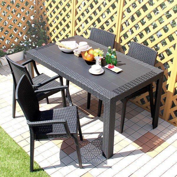 ホームテイスト ガーデンテーブル 4人用 140×80cm イタリア製