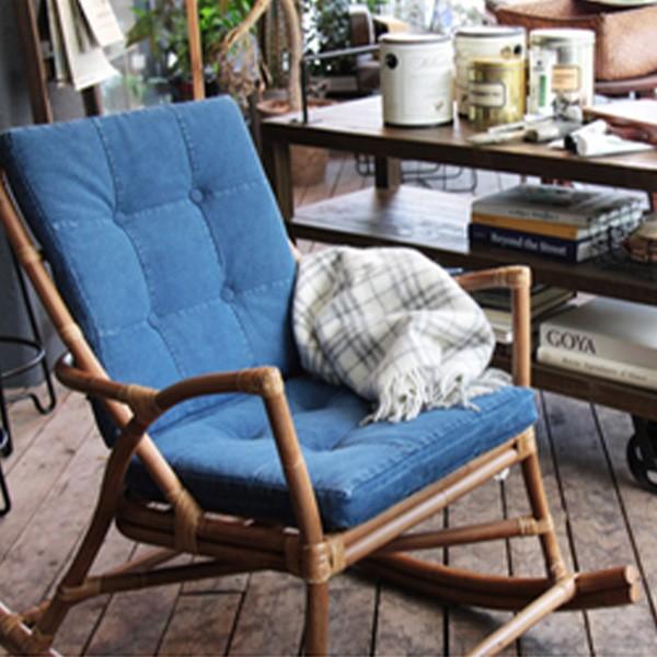ロッキングチェア おしゃれ 木製 デニムクッション付き リラックスチェアー ゆらゆら揺れる 1人掛けソファ チェア 完成品 Ttf 906 インテリア家具のエッジーノイエ 通販 Yahoo ショッピング