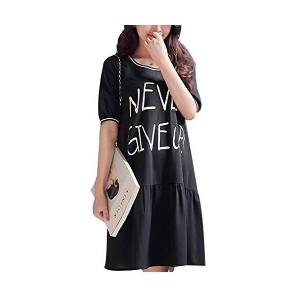 マーシェル Marshel マタニティ チュニック 半袖 産前 産後 長く使える おしゃれ 妊婦服 ブラック L Umsas Org In