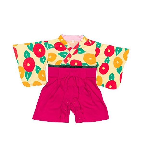 キョウエツ 袴ロンパース ロンパース ベビー 袴 女の子 80 椿 イエロー Www Legheleggere Com