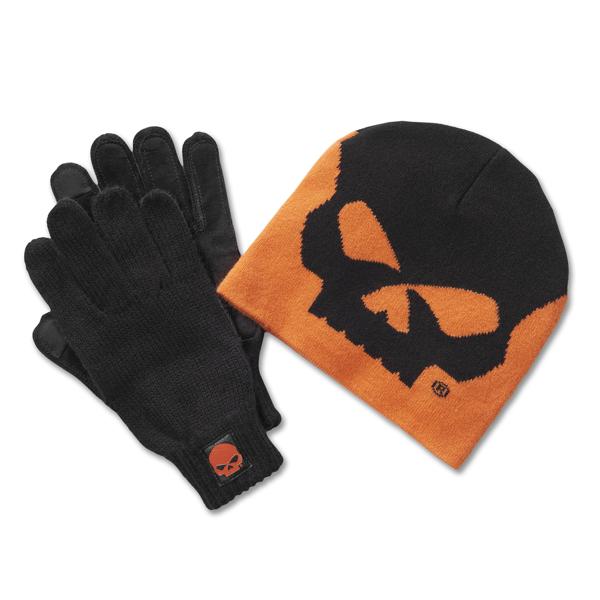 Harley Davidson Willie G Skull ビーニー＆手袋ギフトセット 97658 