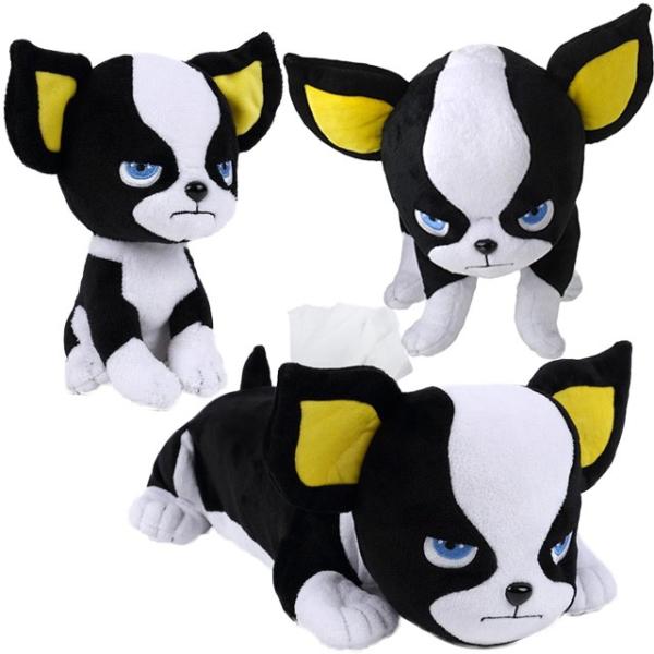 バンダイ ジョジョの奇妙な冒険 イギー ボックスティッシュカバー & くったりぬいぐるみ ＆ 旅立ち編 ジョジョグッズ ３点セット