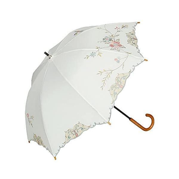 日傘 ショート日傘 完全遮光 遮熱 UVカット フェザー 羽 刺繍 かわず張り 涼しい 晴雨兼用傘 特殊2重張り (花鳥?