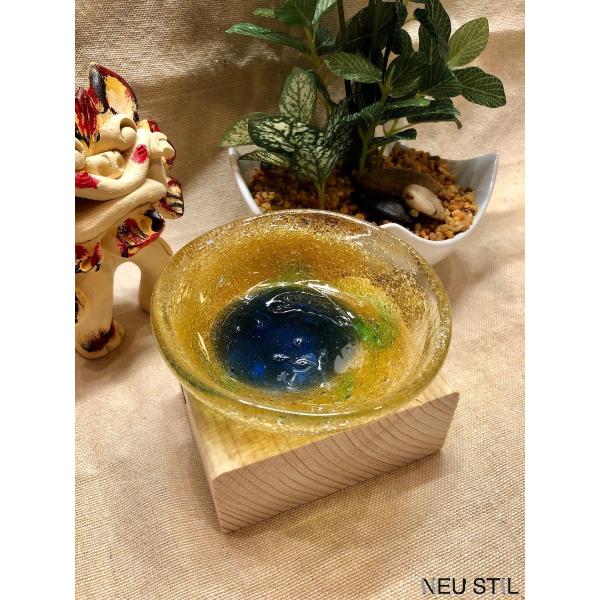 稲嶺盛吉　琉球ガラス　大皿 沖縄 琉球ガラス工房 虹 稲嶺盛吉氏 土紋 大皿≪送料無料