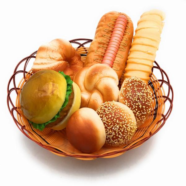 食品サンプル パン 盛り合わせ 8個セット カゴ付き (Cタイプ