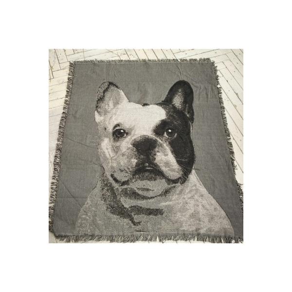 マルチカバー リアルな犬のプリント モノクロ フリンジ付き フレンチブルドッグ Nyc4028c063 ノイシュタットyahoo 店 通販 Yahoo ショッピング