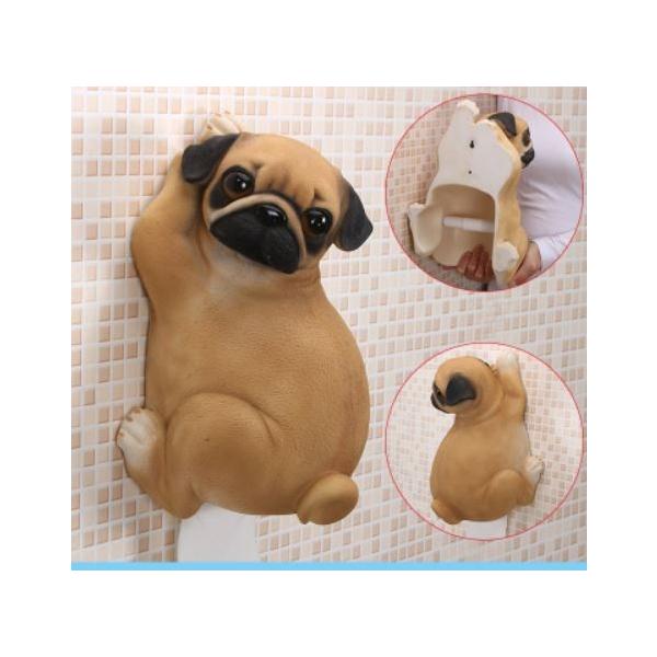 トイレットペーパーホルダー 壁に張り付くリアルなパグ 犬 わんこ Buyee Buyee 日本の通販商品 オークションの代理入札 代理購入