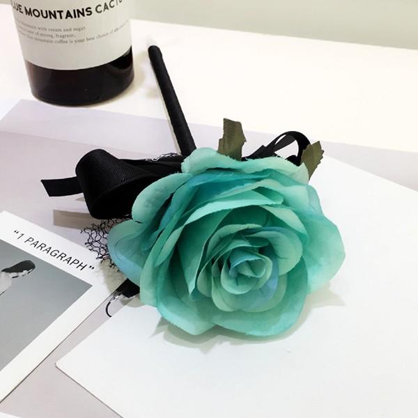 フラワーペン 大き目のローズ一輪 黒色の持ち手 シックな雰囲気 5本セット ブルー Och0458c093 ノイシュタットyahoo 店 通販 Yahoo ショッピング