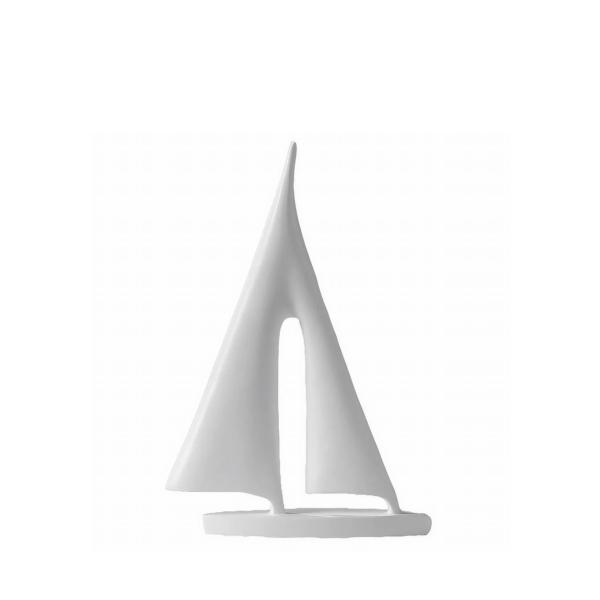 置物 ヨット 帆船 モダンアート風デザイン シンプル シック (ホワイト×小サイズ)