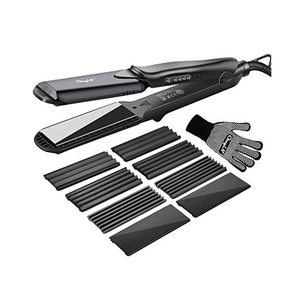 他サイト： keyiN ワッフル アイロン ヘアアイロン 4WAYストレートアイロン 160℃0℃ ウエーブ アイロン 海外対応 プロ仕様 E認証済みの商品画像