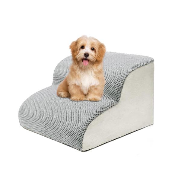 他サイト： 映澤 犬階段 段 グレー ドッグステップ ペット階段 滑り止め付き 洗濯便利 カバー取り外し可能 高さ30M 段…の商品画像