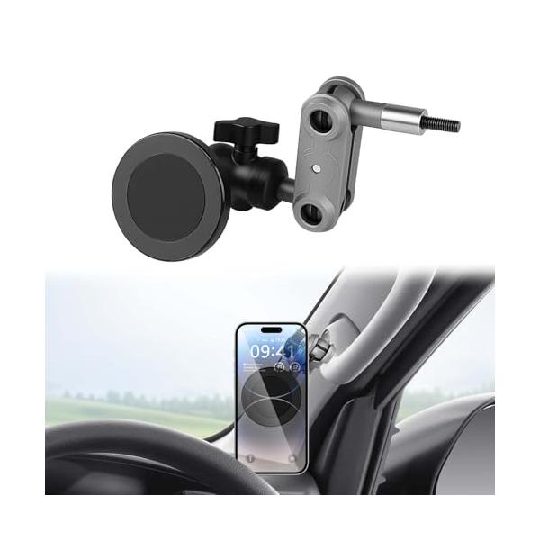 ist トヨタ ハイエース 00系 スマホホルダー H スマホスタンド 携帯ホルダー マグネット式 アシストグリップ固定 車載ホルダー 360度