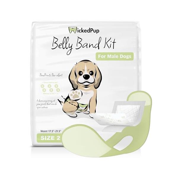 他サイト： WKEDU 犬用マナーベルトキット、おむつライナー50枚とホルダー1枚付き（サイズ：腰まわり約4655M）の商品画像