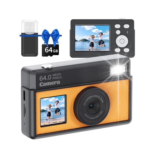 MMOR デジタルカメラ 4K 6400万画素「.8インチ＋1.4インチ」ips