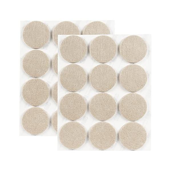 他サイト： ギノヤ 5mm厚めフェルトパッド 4枚入り 40mm 丸い家具保護パッド キズ防止・防音 ベージュの商品画像