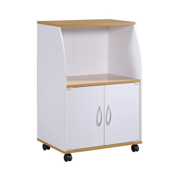 【並行輸入品】 Hodedah Mini Microwave Cart with Two Doors and Shelf for Storage