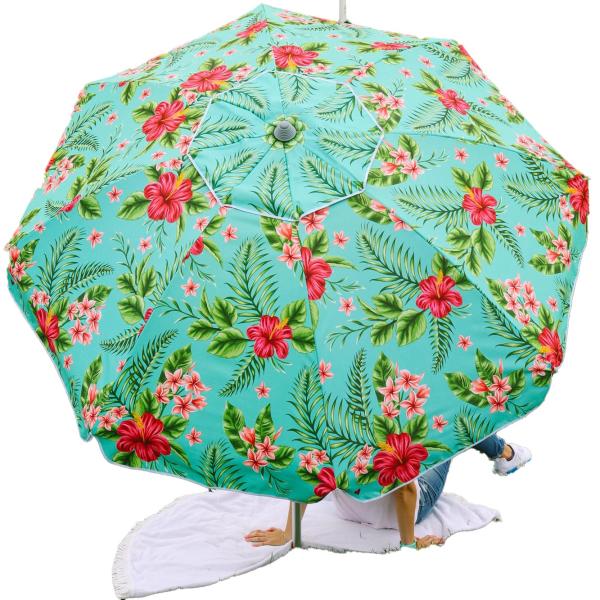 【並行輸入品】 Business &amp; Pleasure Co. Amalfi Rivie 傘 6.5フィート ボーホー ビーチパラソル UPF
