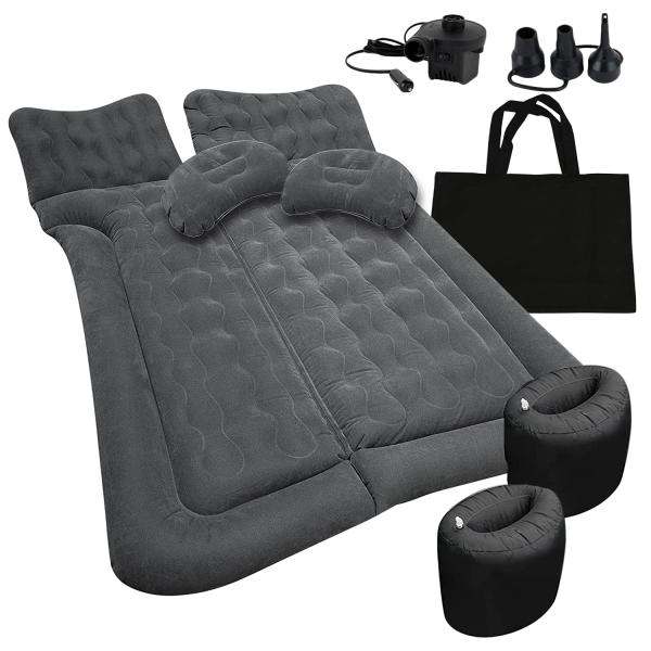 【並行輸入品】ZONETECH 車のトランク空気注入式エアマットレス プレミアム品質 簡単インフレーション エアポンプ フロック加工 表面