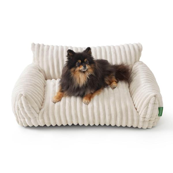 商品名:  FWERDG Cute Couch Bed for Pets, Supportive Cat Sofa for Indoor Cats, Small Dog Sofa Bed for Small Dogs, Cream, 24 ...
