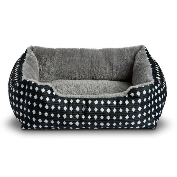 商品名:  Small Pet Bed for Dogs and Cats Up to 20 lbs, Diamond Pattern, 19 x 15 x 5 inches, Black and Whiteブランド: Generic商品サ...