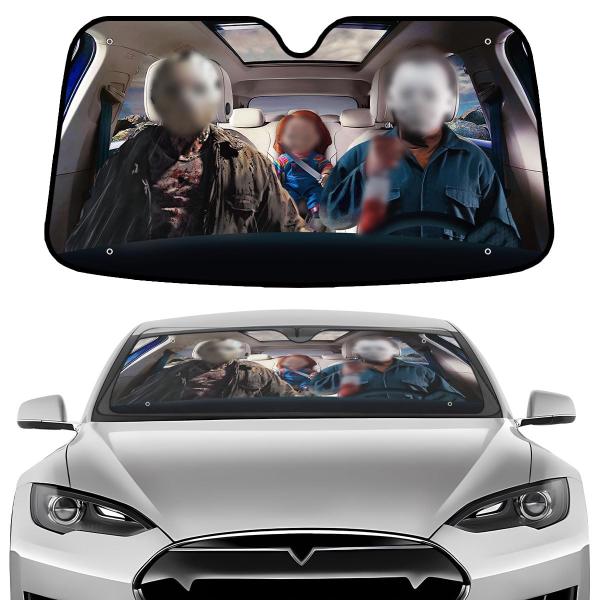 【並行輸入品】GENANY ホラー映画キャラクターフロントガラスサンシェード 車 SUV トラック用 (59 x 37インチ) サンシェード フ