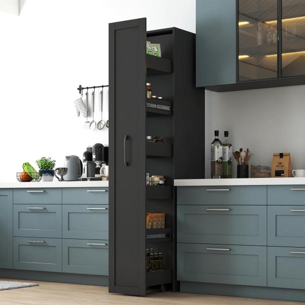【並行輸入品】 KEIKI Pull Out Kitchen Pantry Storage Cabinet with Multi Tier Sh