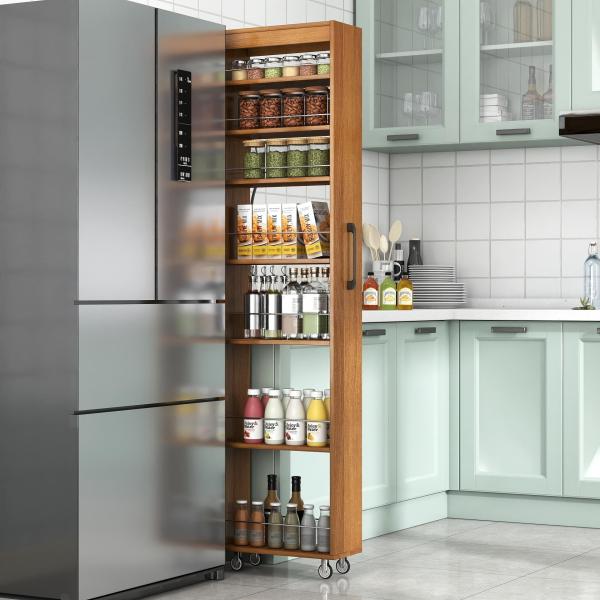 【並行輸入品】 KEIKI 7 Tier Pull Out Kitchen Pantry Storage Cabinet, Multi Tier