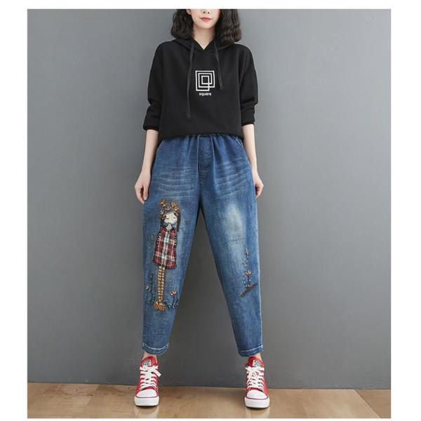 レディース デニムパンツ ネイビー ジーパン ジーンズ ボトムス