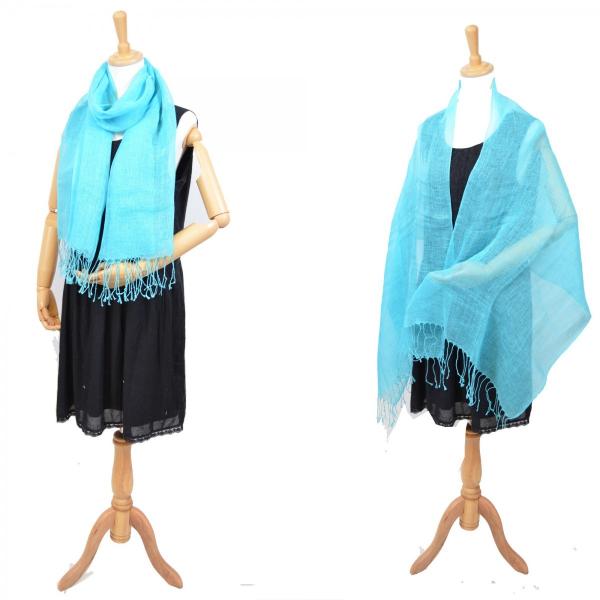 サマーストール さらさらリネン（麻）ストール マフラー 無地