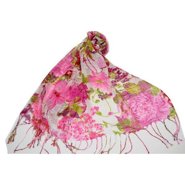 LA PRAIRIE 花柄 シルクマフラー LA PRAIRIE 花柄 シルクマフラー