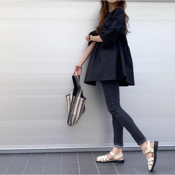 シャツブラウス プルオーバー トップス レディース 長袖 Uネック 無地 フリル ギャザー パフ パフスリーブ スプライス ゆったり シンプル