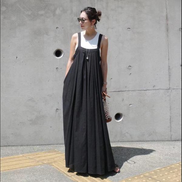 サロペットスカート４０代  ワンピース５０代 ジャンパースカート サロペット 夏秋冬 キャミワンピース ロング フレア ゆったり オールインワン