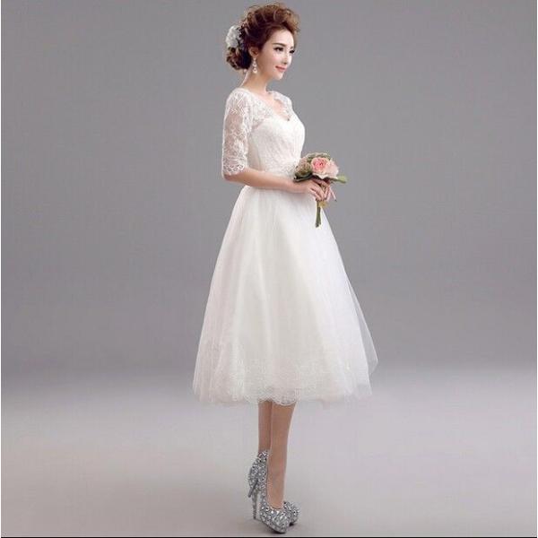 ウェディングドレス ミモレ丈 花嫁 二次会 ドレス カラードレス 結婚式手作り ウエディングドレス ワンピース ミニドレス ミディアム丈 白 パーティードレス Buyee Buyee 日本の通販商品 オークションの代理入札 代理購入