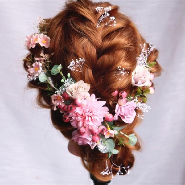 ヘッドドレス 花 花飾り ウェディング 結婚式 髪飾り パーティー 二次会 女子会 お呼ばれ 花嫁 ヘアアクセサリー ブライダル用 ヘアコーム ヘアフォーク Dejapan Bid And Buy Japan With 0 Commission