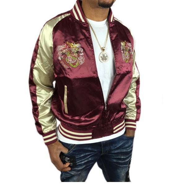 スカジャン 龍 ワインカラー ドラゴン 刺繍 竜 和柄 ジャケット メンズ アウター レディース Jk3 Jk3 New Edition Hiphop 通販 Yahoo ショッピング