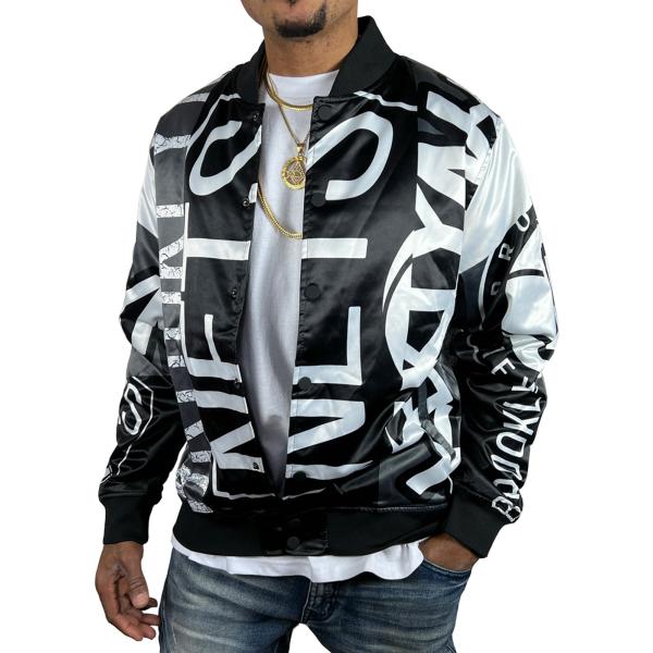ブルックリンネッツ サテン ジャケット スタジャン BROOKLYN NETS 白