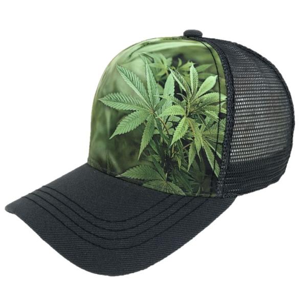 マリファナ スナップバック メッシュ キャップ グレー 緑 グリーン
