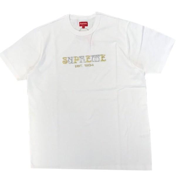 シュプリーム NOUVEAU ロゴ Tシャツ SUPREME FW18 刺繍 ゴールド 