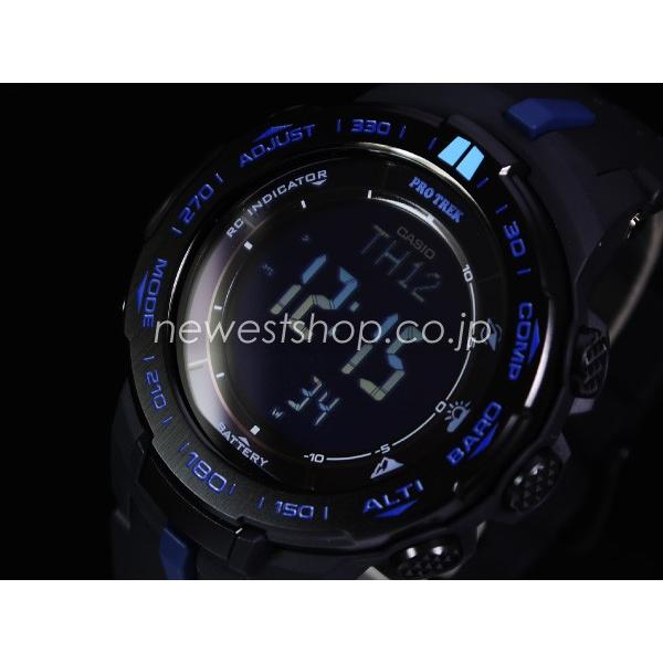 CASIO カシオ PRO TREK プロトレック Blue Moment ブルーモーメント 電波ソーラー PRW-3100Y-1 ブラック×ブルー  海外モデル 腕時計