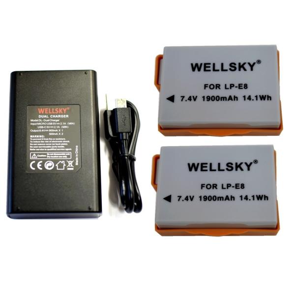 LP-E8 ݊obe[ 1900mAh 2 + [ fA ] USB Type-C } ݊[d obe[`[W[ LC-E8 1 CANON Lm