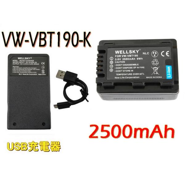 VW-VBT190-K / VW-VBT190 ݊obe[ 1 + VW-BC10-K / VW-BC10  [ y ] USB Type-C  ݊[d obe[`[W[  1 Panasonci pi\jbN